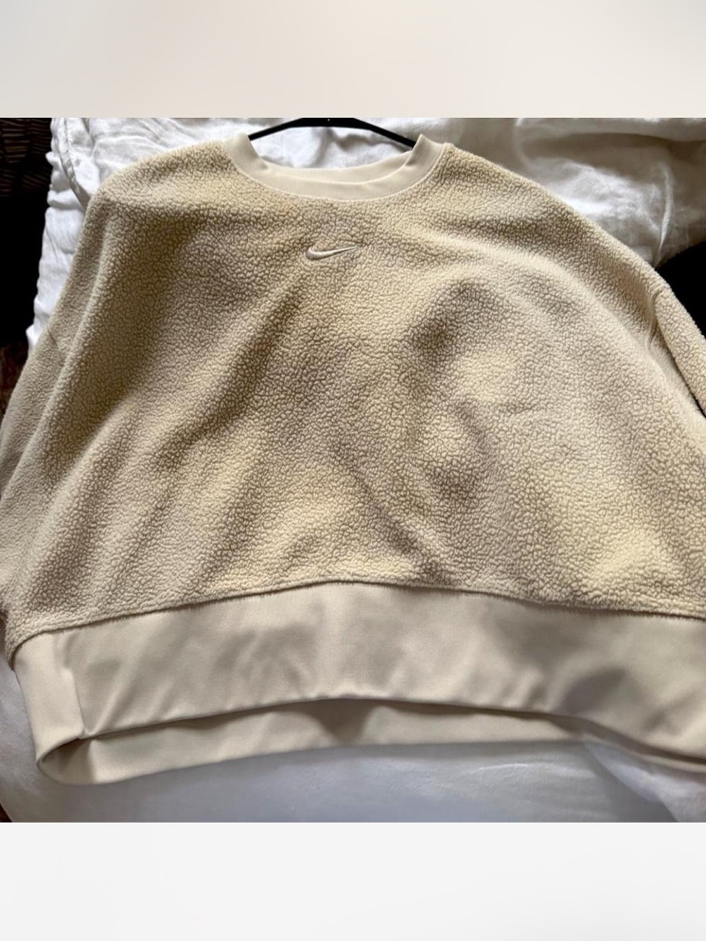 Nike Women's Cream Sherpa Crewneck Sweatshirt